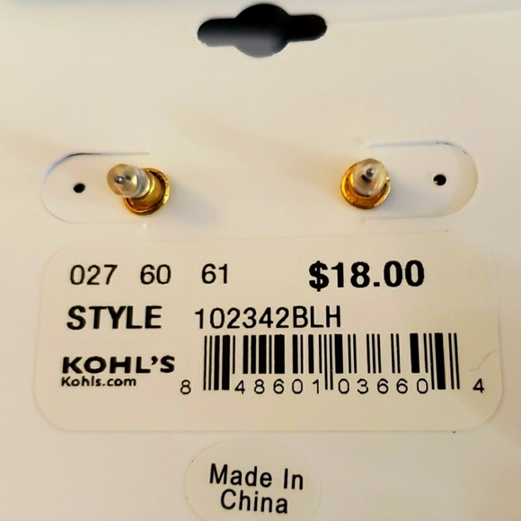 Celebrate Together™ Gold Tone Crystal Blush Resin Mrs. Drop Earrings - Picture 3 of 6